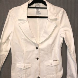 Calvin klein white jean blazer